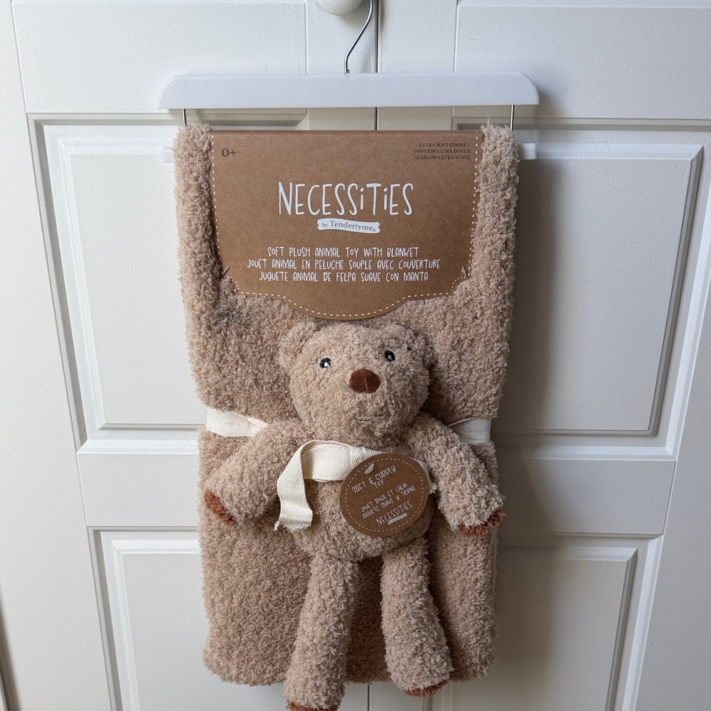 Tan Teddy Bear Blanket Set